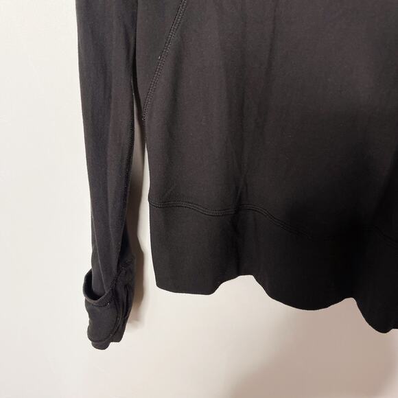 Lululemon Womens 8 Black Parallel Stripe White Think Fast Pullover Rulu 1/4 Zip - Picture 6 of 9